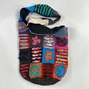 Hobo Colorful Hippie Shoulder Sling Patchwork Floral Bag